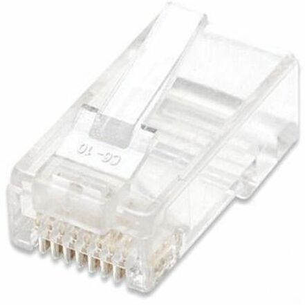 Intellinet Network Solutions Cat5e RJ45 Modular Plugs, 2-Prong, UTP, For Stranded Wire, 100 Plugs in Jar
