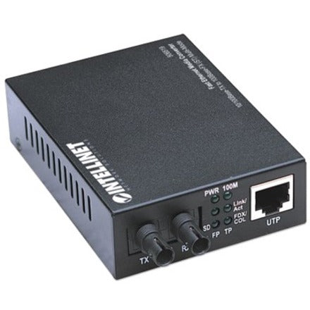 Intellinet Network Solutions Fast Ethernet RJ45 to ST, Multi-Mode, 1.24 miles (2 km) Media Converter