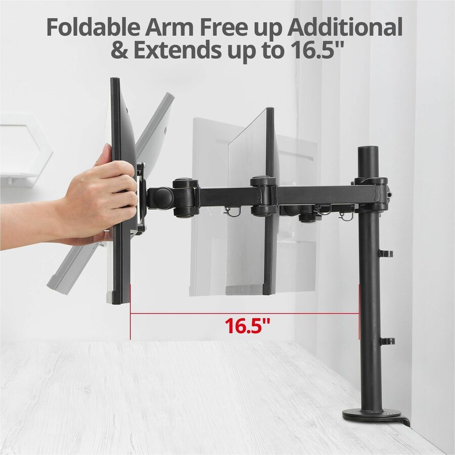 SIIG Articulating Dual Monitor Desk Mount - 13" to 27"