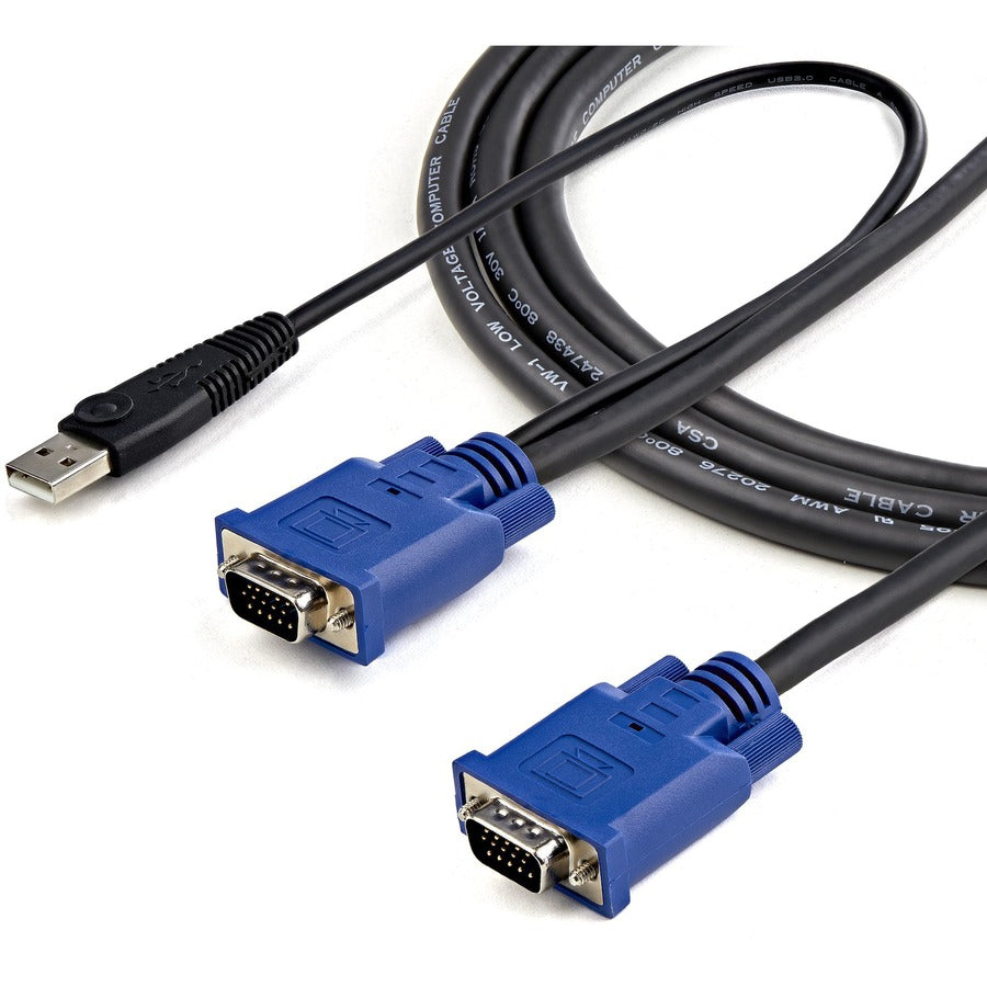 StarTech.com StarTech.com 15 ft 2-in-1 Ultra Thin USB KVM Cable - Video / USB cable - 4 pin USB Type A, HD-15 (M) - HD-15 (M) - 4.57 m