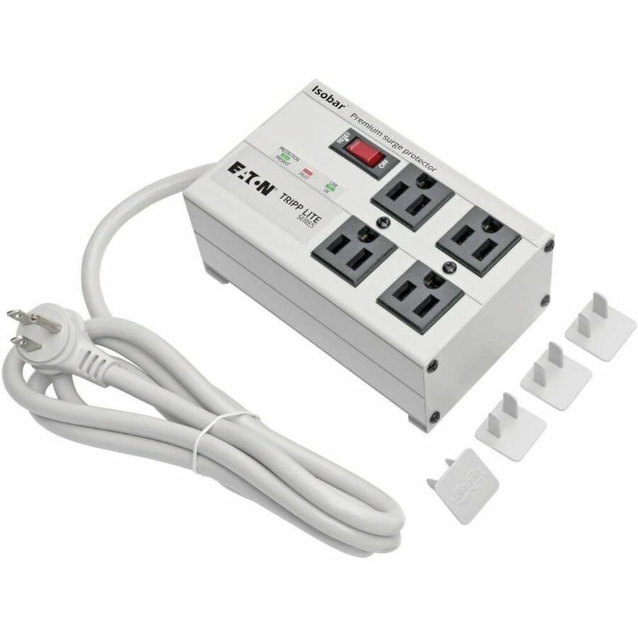 Eaton Tripp Lite Series Isobar 4-Outlet Surge Protector, 6 ft. Cord with Right-Angle Plug, 3330 Joules, Metal Housing