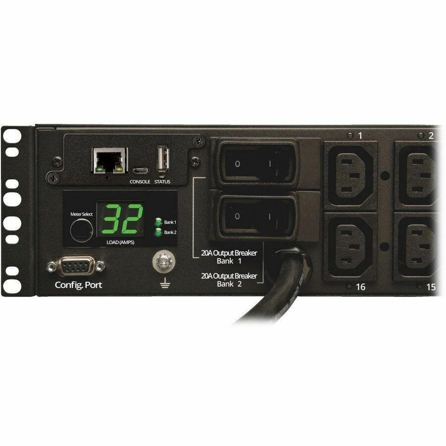 Eaton 7.4kW Single-Phase Switched PDU, LX Interface, 230V Outlets (16-C13), IEC-309 Blue 230V 32A, 3.6m Cord, 2U Rack-Mount, TAA