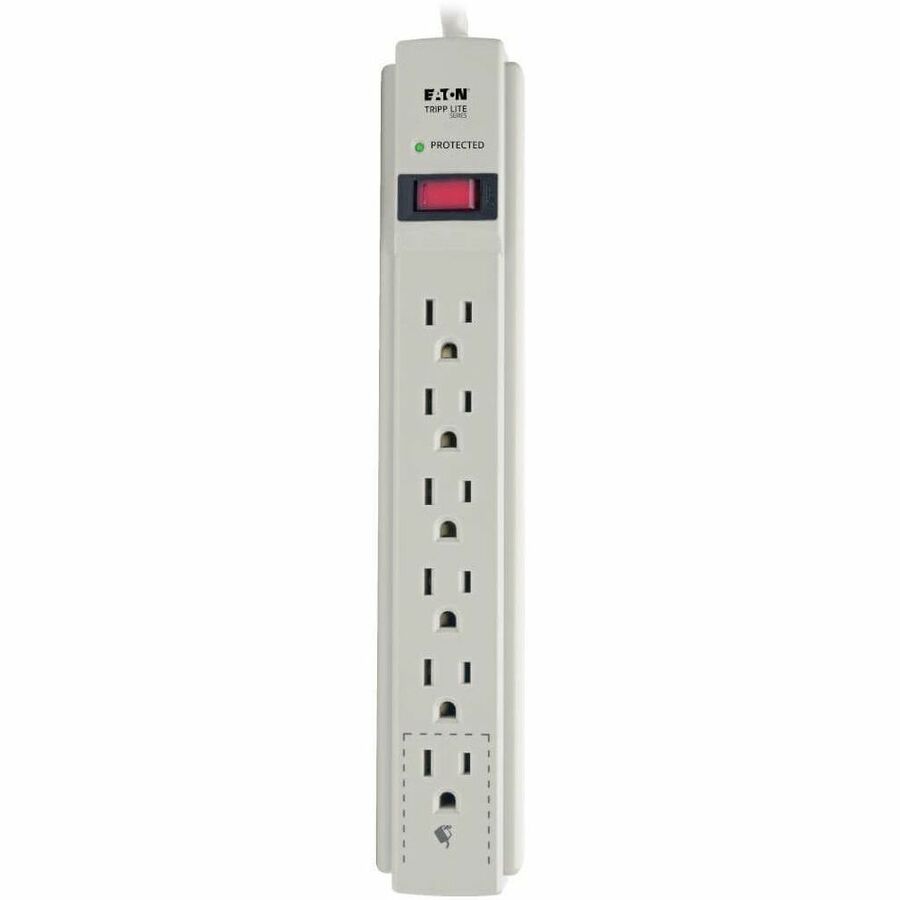 Eaton Tripp Lite Series Protect It! 6-Outlet Surge Protector, 15 ft. Cord, 790 Joules, Diagnostic LED, Light Gray Housing