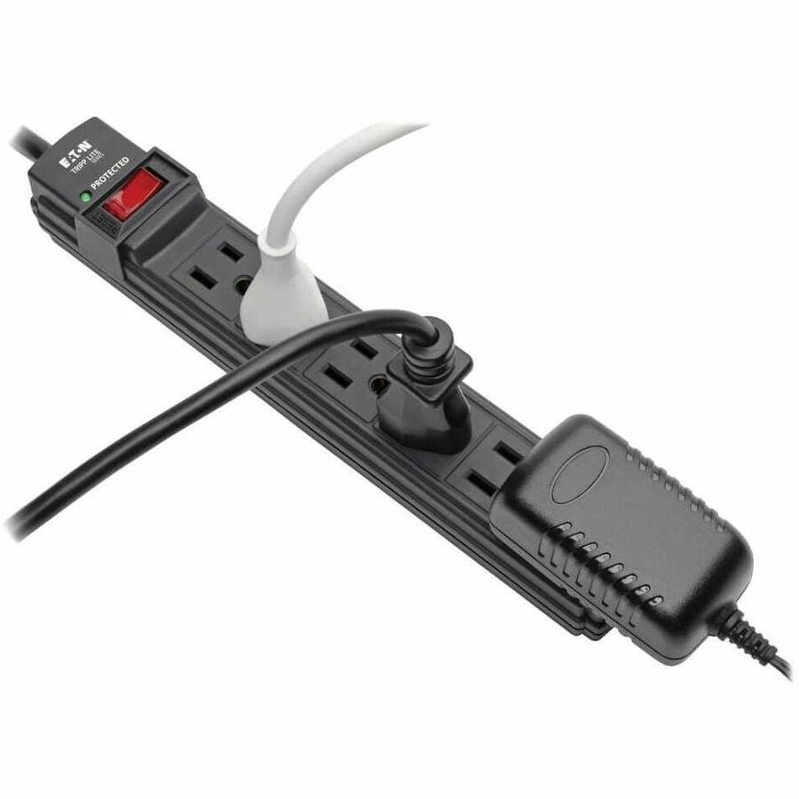 Eaton Tripp Lite Series Protect It! 6-Outlet Surge Protector, 6 ft. Cord, 360 Joules, Diagnostic LED, Black Housing