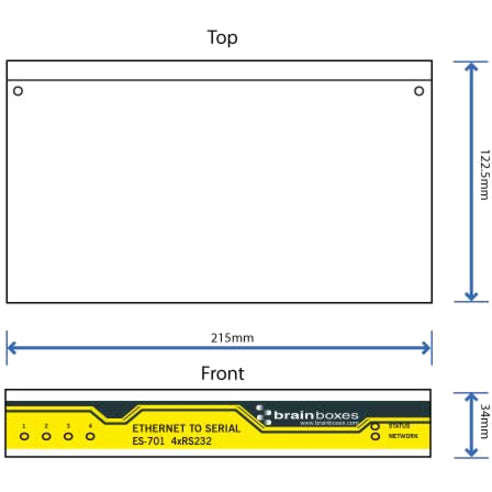 Brainboxes 4 Port RS232 Ethernet to Serial Adapter