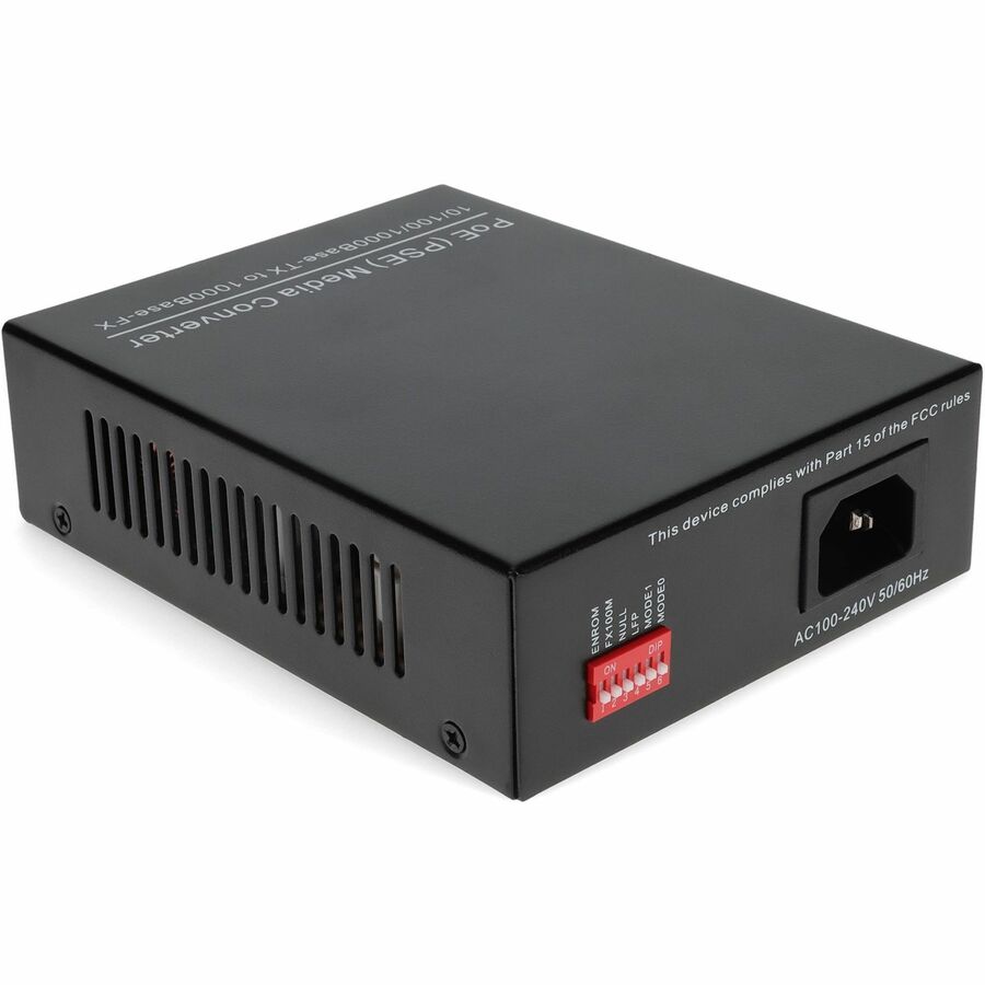 AddOn 10/100/1000Base-TX(RJ-45) to 1000Base-BXU(SC) BiDi SMF 1310nm/1550nm 20km POE Media Converter