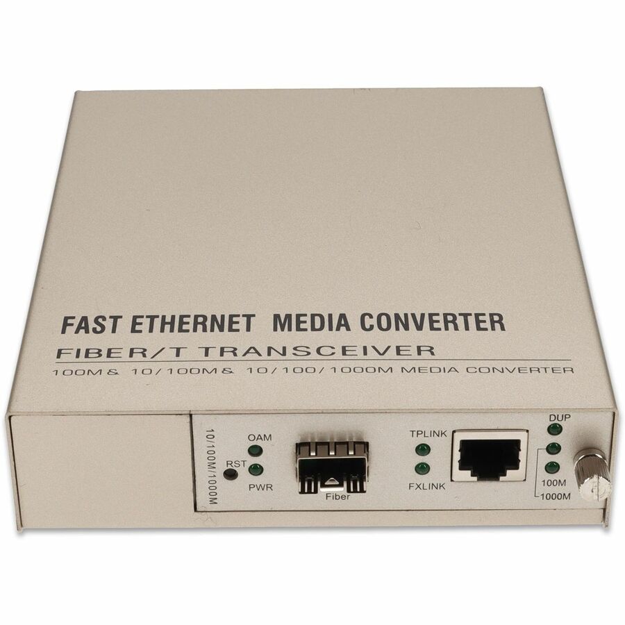 AddOn 10/100/1000Base-TX(RJ-45) to Open SFP Port Managed Media Converter