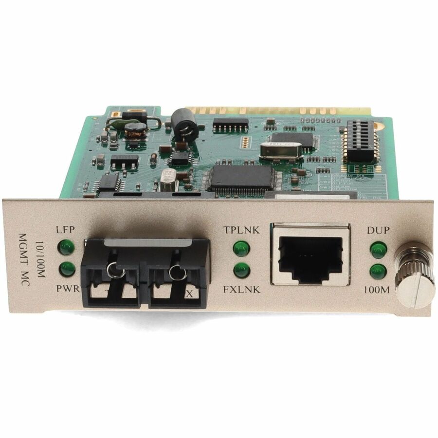 AddOn 10/100Base-TX(RJ-45) to 100Base-LX(SC) SMF 1310nm 20km Media Converter Card for our rack or Standalone Systems