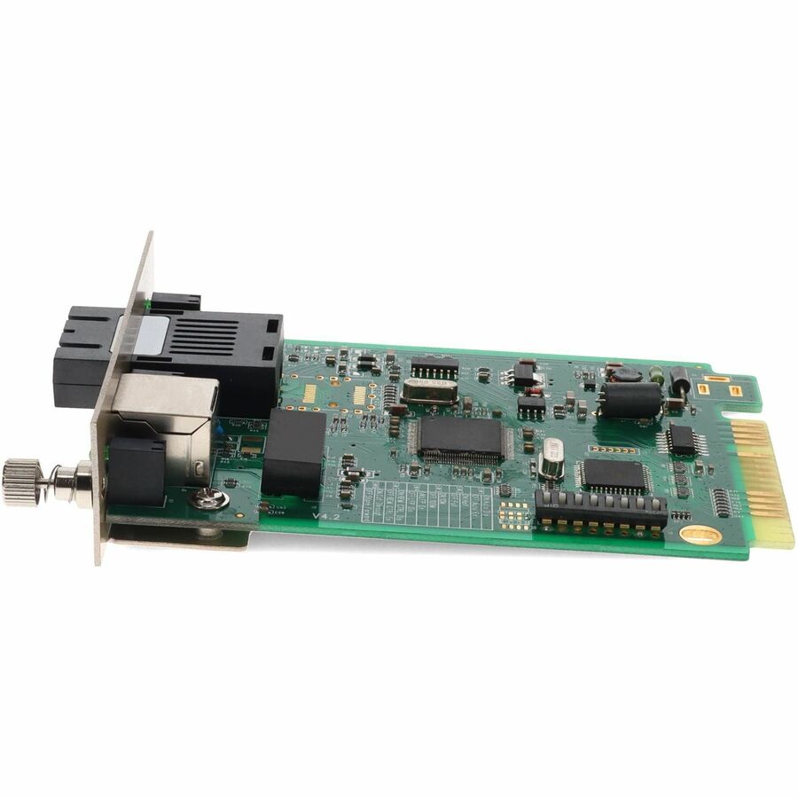 AddOn 10/100Base-TX(RJ-45) to 100Base-LX(SC) SMF 1310nm 20km Media Converter Card for our rack or Standalone Systems
