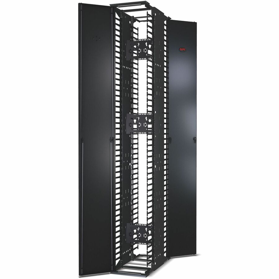 Performance, Vertical Cable Manager for 2 & 4 Post Racks, 84"H x 12"W, Double-Sided with Doors