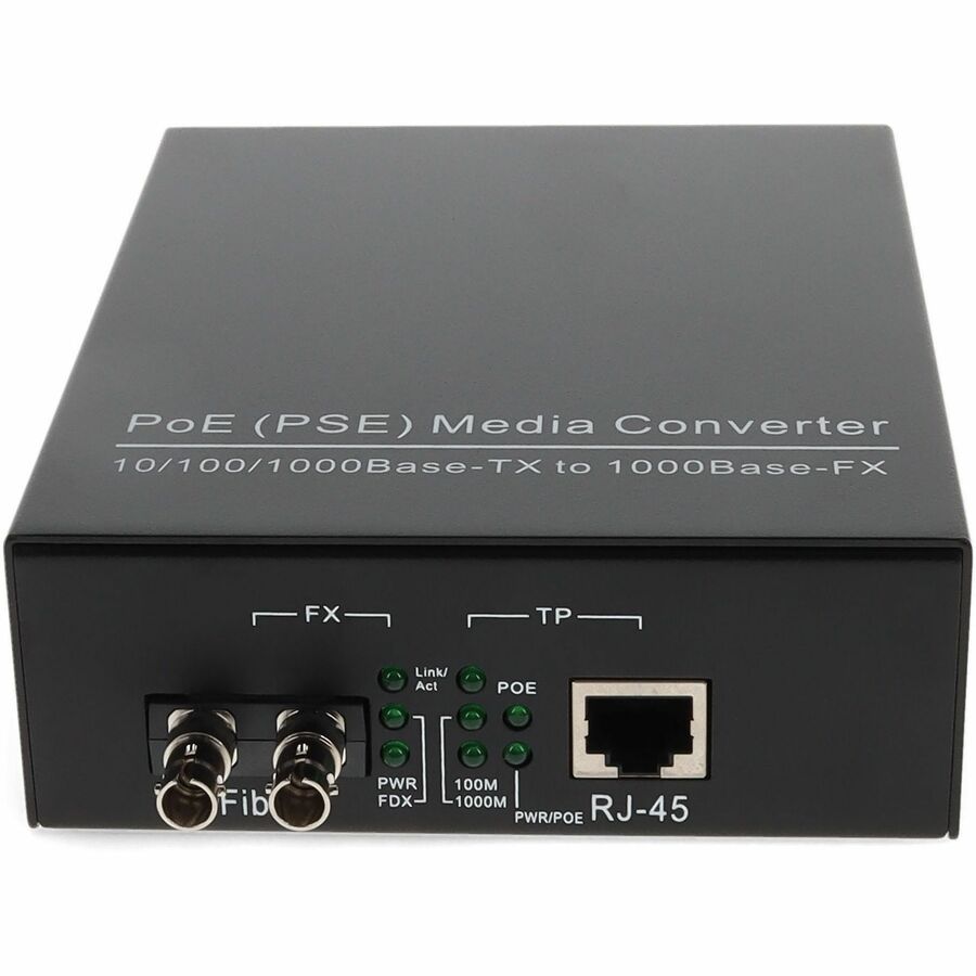 AddOn 10/100/1000Base-TX(RJ-45) to 1000Base-SX(ST) MMF 850nm 550m POE Media Converter
