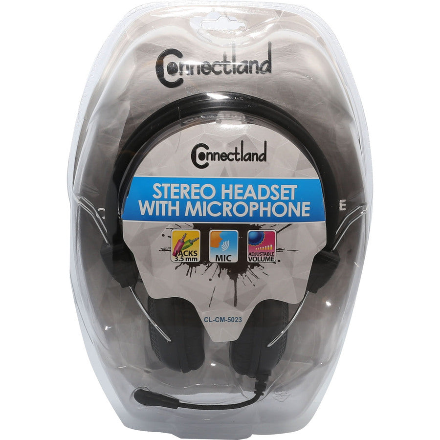 Connectland Stereo PC Headset With Flexible Boom Microphone