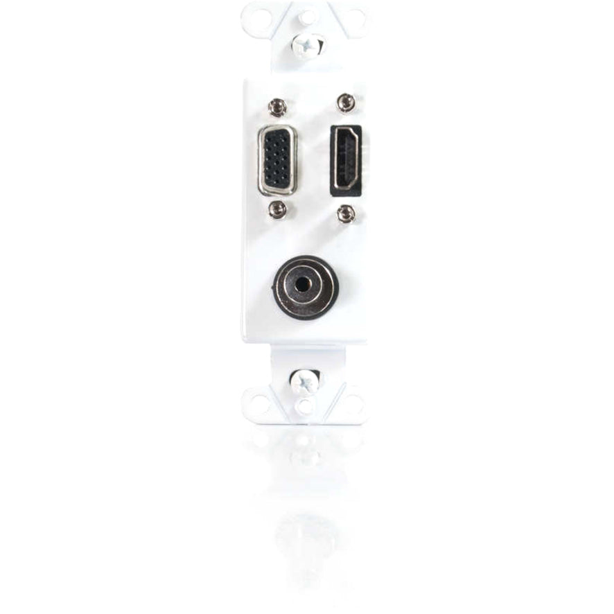 C2G HDMI, VGA and 3.5mm Audio Pass Through Wall Plate - White