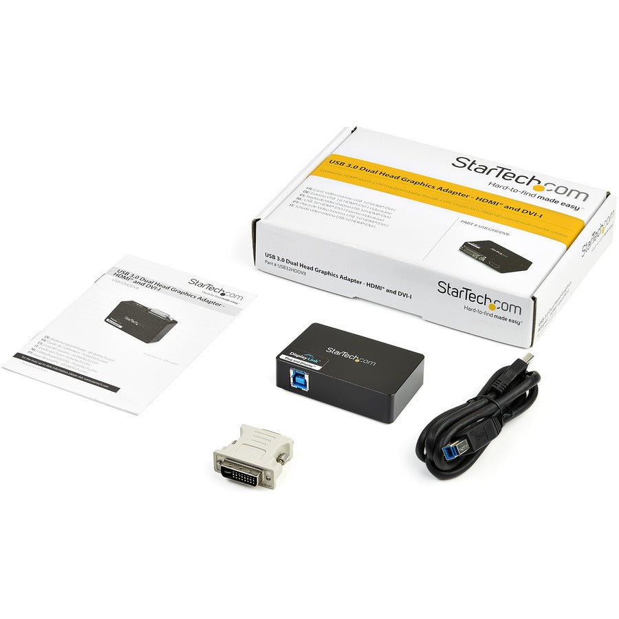 StarTech.com USB 3.0 to HDMI® and DVI Dual Monitor External Video Card Adapter