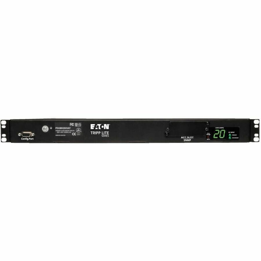 Eaton Tripp Lite Series 3.8kW Single-Phase Local Metered Automatic Transfer Switch PDU, Two 200-240V C20 Inlets, 8 C13 & 2 C19 Outputs, 1U, TAA