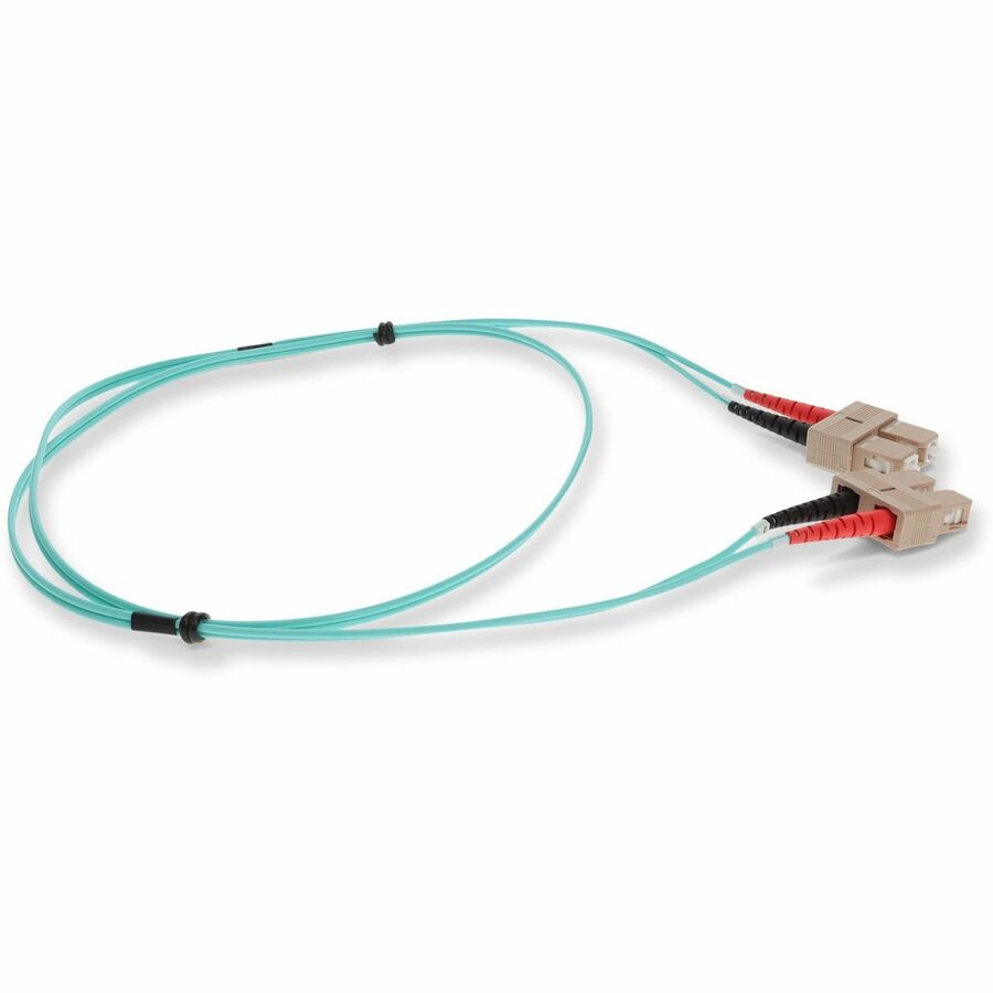 AddOn 8m SC (Male) to SC (Male) Aqua OM3 Duplex Fiber OFNR (Riser-Rated) Patch Cable