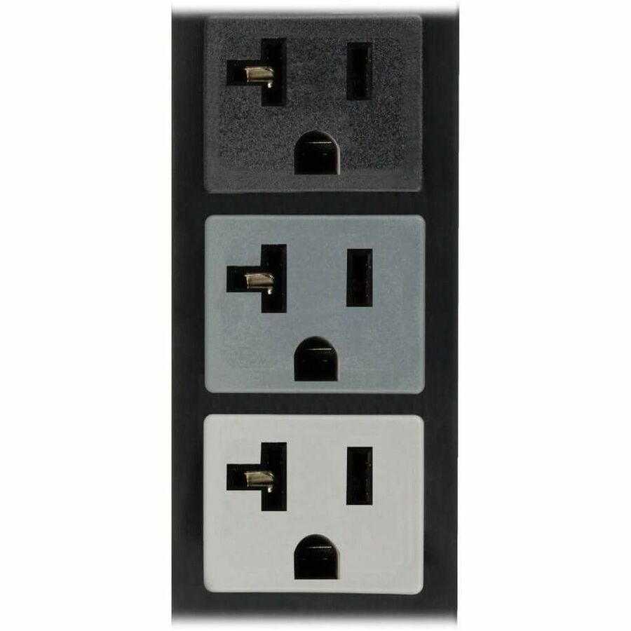Eaton Tripp Lite Series 5.7kW 3-Phase Local Metered PDU, 120V Outlets (42 5-15/20R), 208V L21-20P input, 6 ft. (1.83 m) Cord, 0U Vertical, TAA