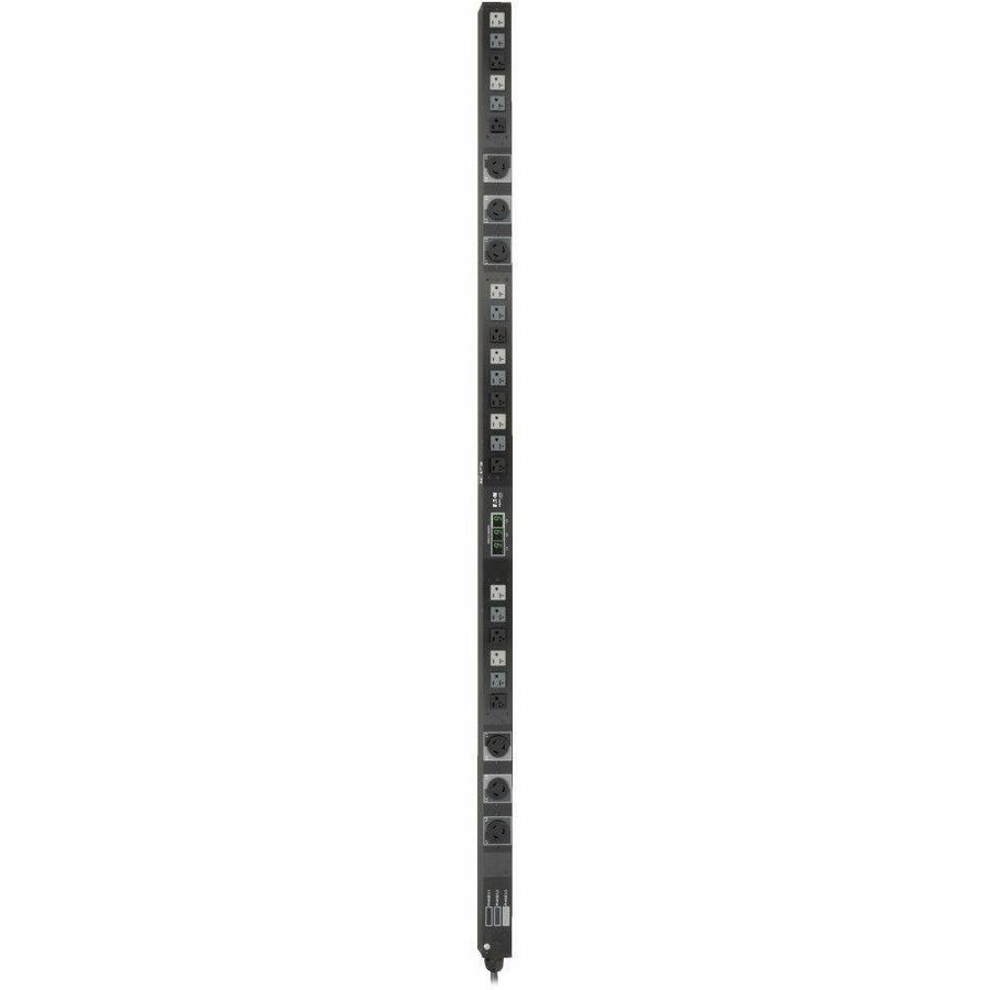 Eaton Tripp Lite Series 5.7kW 3-Phase Local Metered PDU, 208/120V Outlets (21 5-15/20R, 6 L6-20R), L21-20P, 6 ft. (1.83 m) Cord, 0U Vertical, TAA