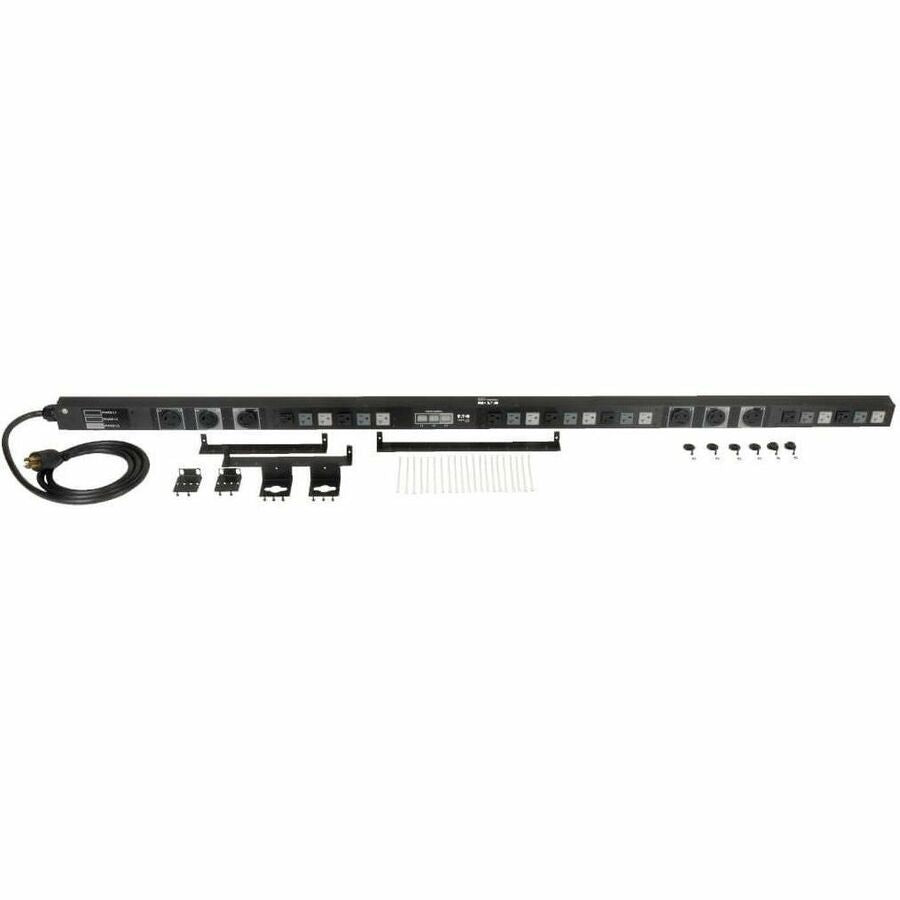 Eaton Tripp Lite Series 5.7kW 3-Phase Local Metered PDU, 208/120V Outlets (21 5-15/20R, 6 L6-20R), L21-20P, 6 ft. (1.83 m) Cord, 0U Vertical, TAA