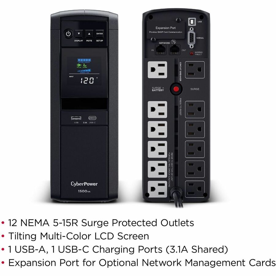 CyberPower CP1500PFCLCDTAA TAA Compliant UPS System