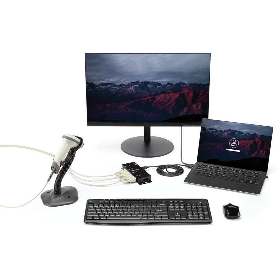 StarTech.com USB to Serial Adapter Hub? 4 Port? Industrial? Wall Mount? Din Rail? COM Port Retention aâ?" FTDI USB Serial