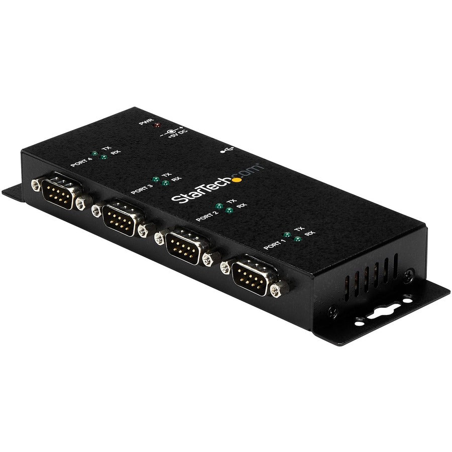 StarTech.com USB to Serial Adapter Hub â€" 4 Port â€" Industrial â€" Wall Mount â€" Din Rail â€" COM Port Retention â€" FTDI USB Serial