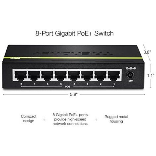 8 Port Gig PoE GREENnet Swtch