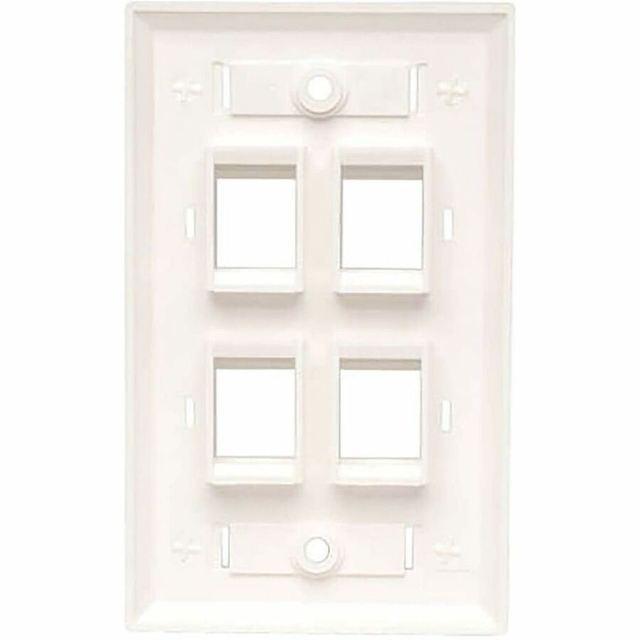 Eaton Tripp Lite Series 4-Port Keystone Faceplate, Single Gang, ID Labels, White, TAA