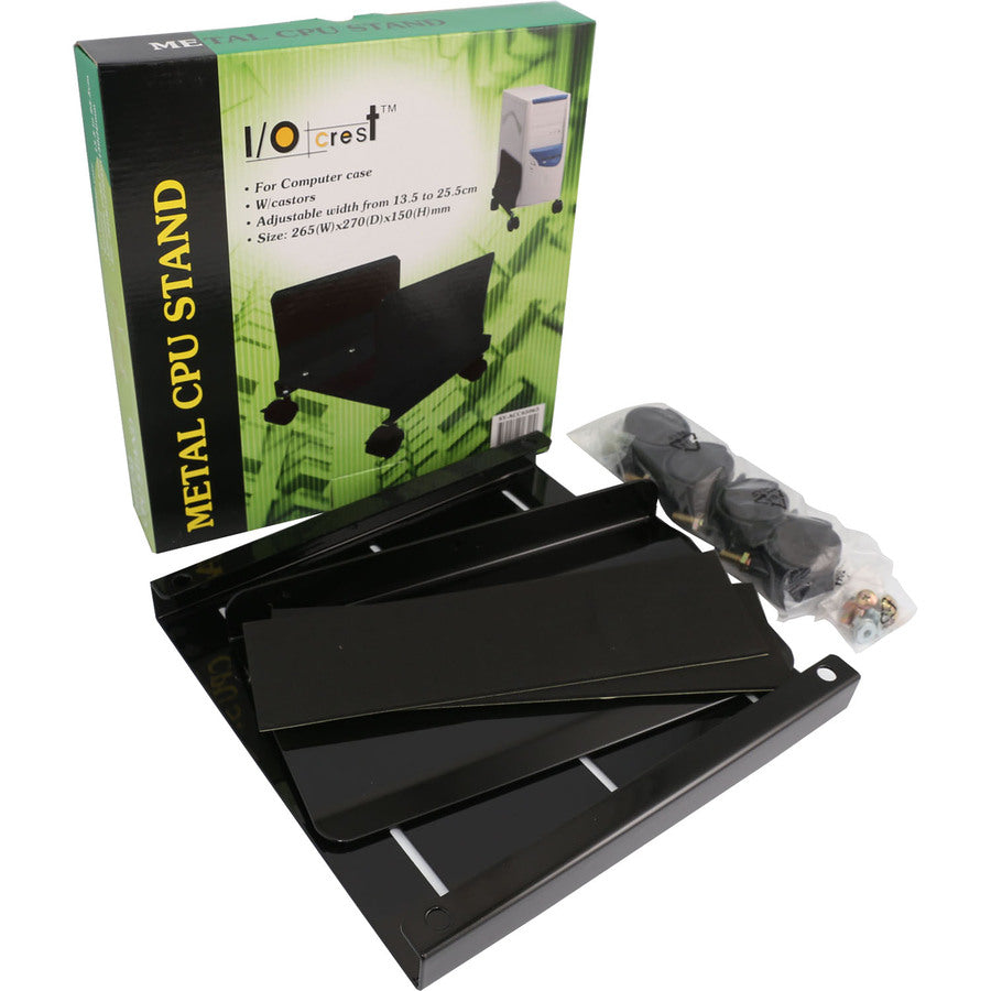 SYBA Multimedia Steel PC Stand for ATX Case with Adj. Width and 4 Caster wheels