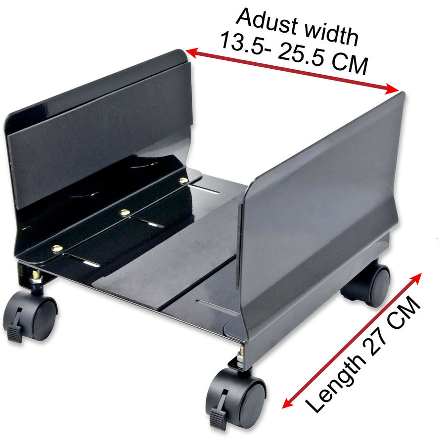 SYBA Multimedia Steel PC Stand for ATX Case with Adj. Width and 4 Caster wheels