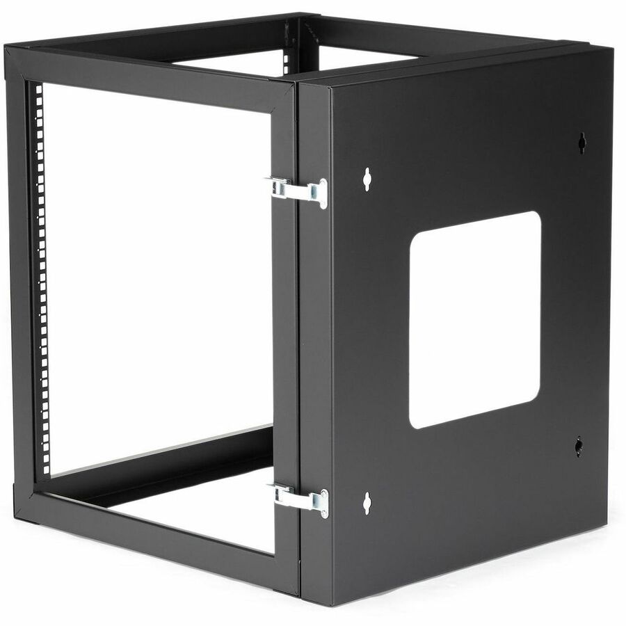 StarTech.com 4-Post 12U Hinged Wall-Mount Network Rack, 19" Open Frame Server Rack, Wall Mount Data Rack for IT Computer Equipment, TAA~