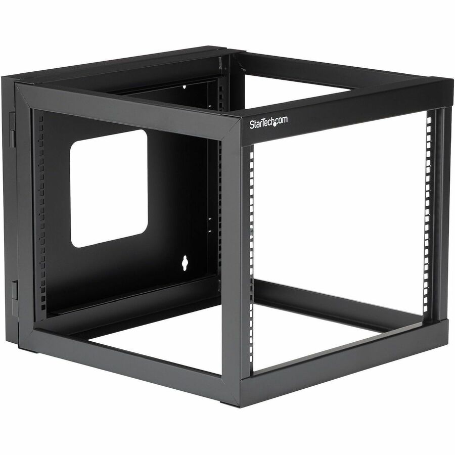 StarTech.com 4-Post 8U Hinged Wall-Mount Network Rack, 19" Open Frame Server Rack, Wall Mount Data Rack for IT Computer Equipment, TAA~