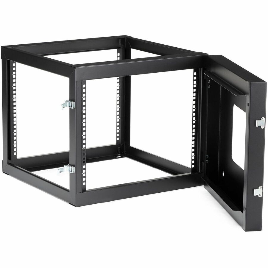 StarTech.com 4-Post 8U Hinged Wall-Mount Network Rack, 19" Open Frame Server Rack, Wall Mount Data Rack for IT Computer Equipment, TAA~