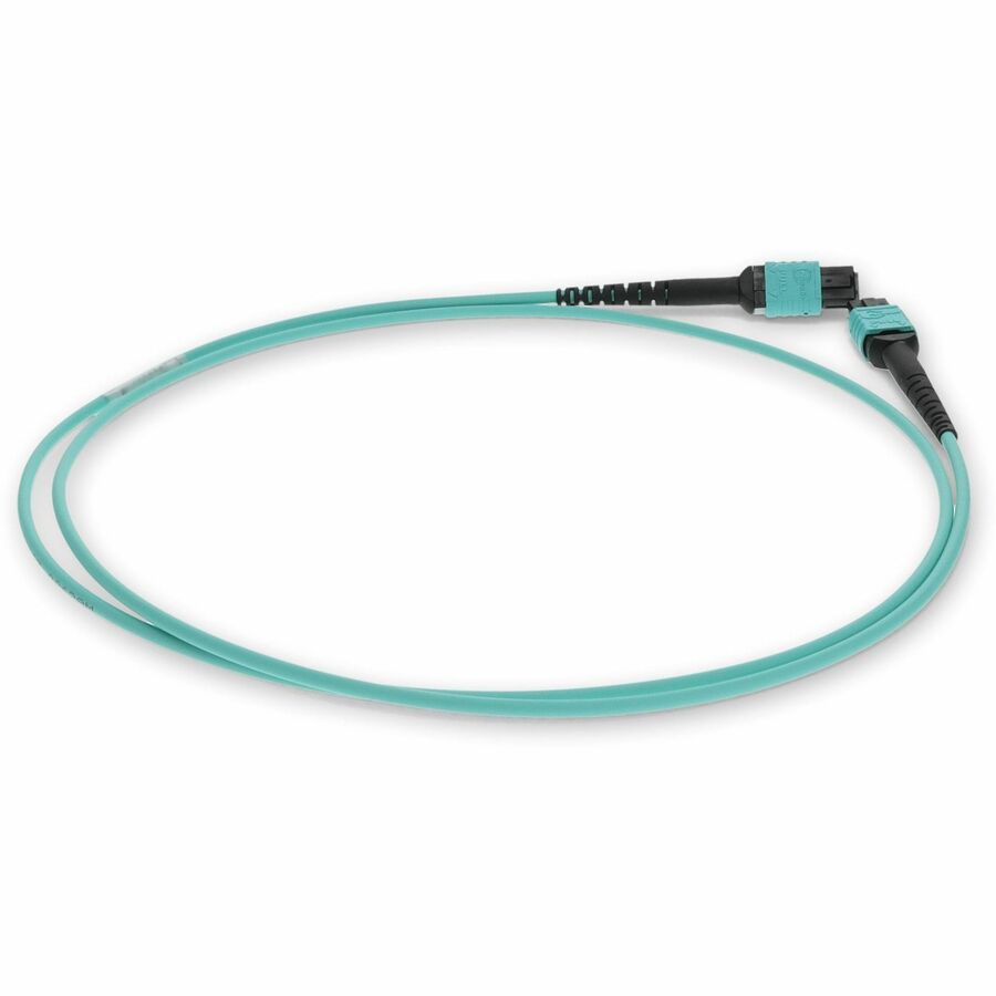 AddOn 3m MPO (Female) to MPO (Female) 12-Strand Aqua OM3 Crossover Fiber OFNR (Riser-Rated) Patch Cable