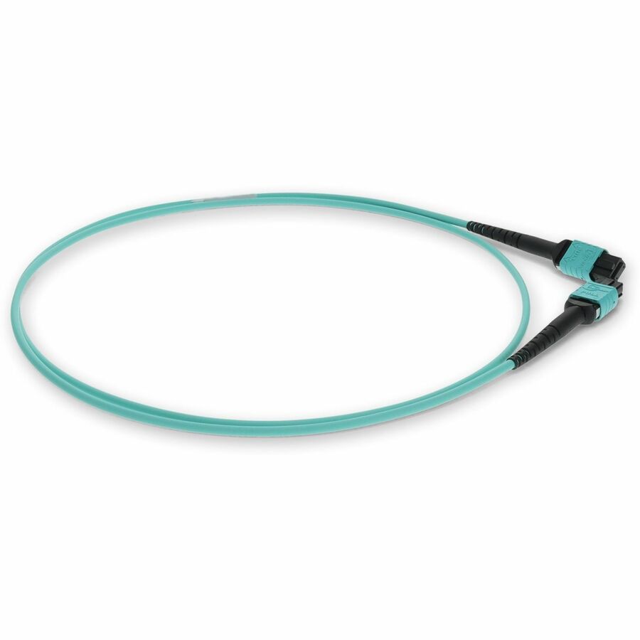 AddOn 3m MPO (Female) to MPO (Female) 12-Strand Aqua OM3 Crossover Fiber OFNR (Riser-Rated) Patch Cable