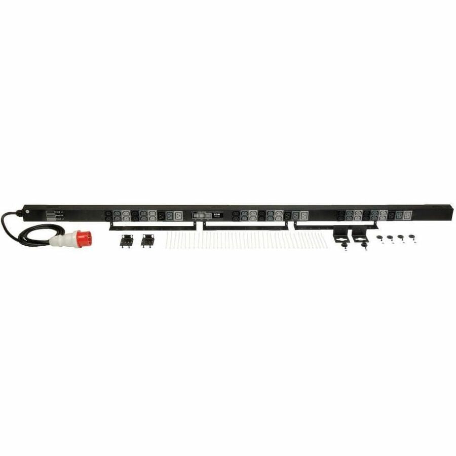 Eaton Tripp Lite Series 11.5kW 3-Phase Local Metered PDU, 208-240V (36 C13 & 9 C19), IEC-309 16/20A Red, 360-415V Input, 6 ft. (1.83 m) Cord, 0U Vertical, TAA