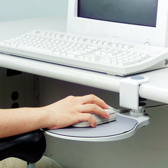 UNDER DESK SWIVEL ERGONOMIC MOUSE PLATFORM WHITE