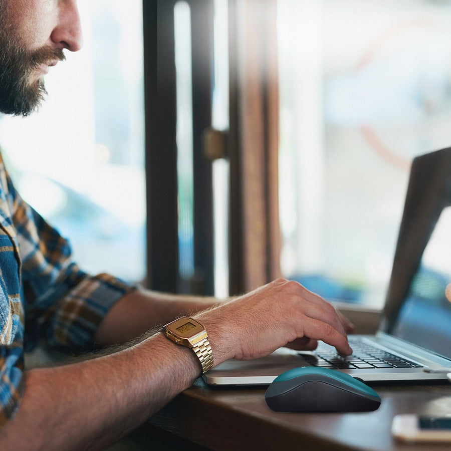 Logitech M185 Wireless Mouse, 2.4GHz with USB Mini Receiver, 12-Month Battery Life, 1000 DPI Optical Tracking, Ambidextrous, Compatible with PC, Mac, Laptop (Blue)