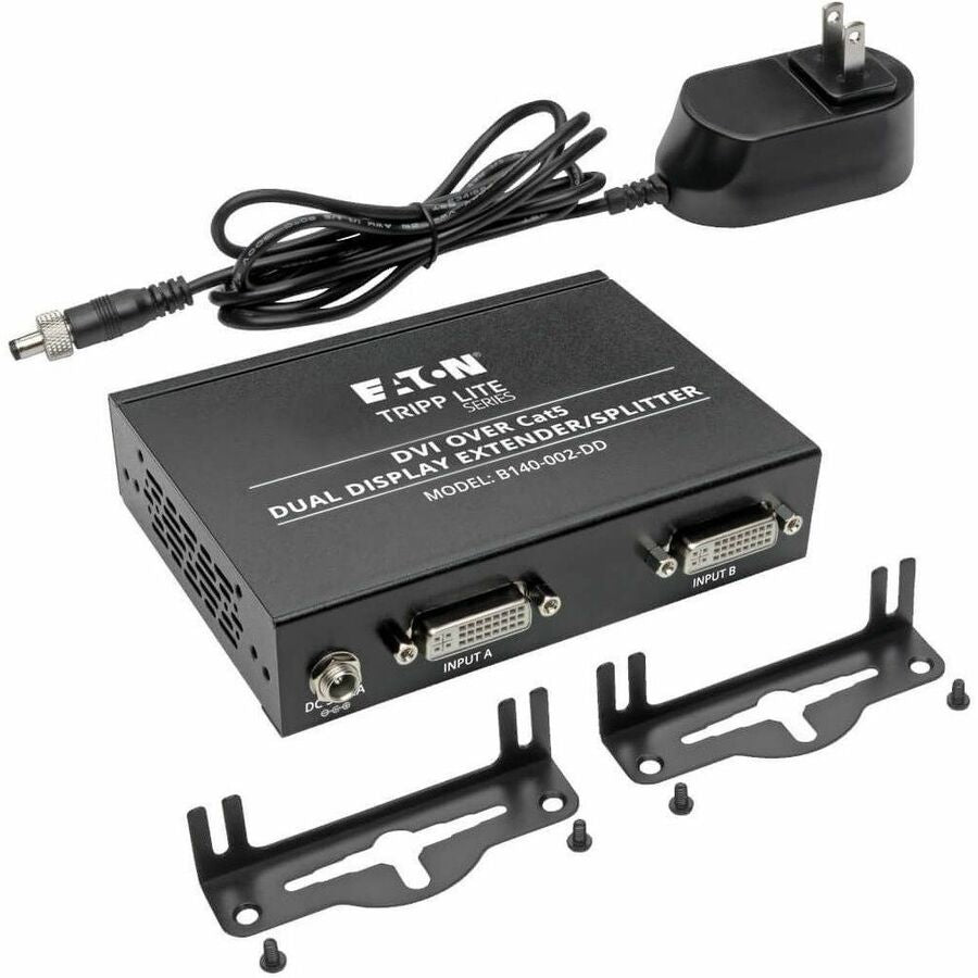 Eaton Tripp Lite Series 2-Port DVI over Cat5/6 Splitter/Extender, Box-Style Transmitter for Video, Dual-Display DVI-D, 200 ft. (60 m), TAA