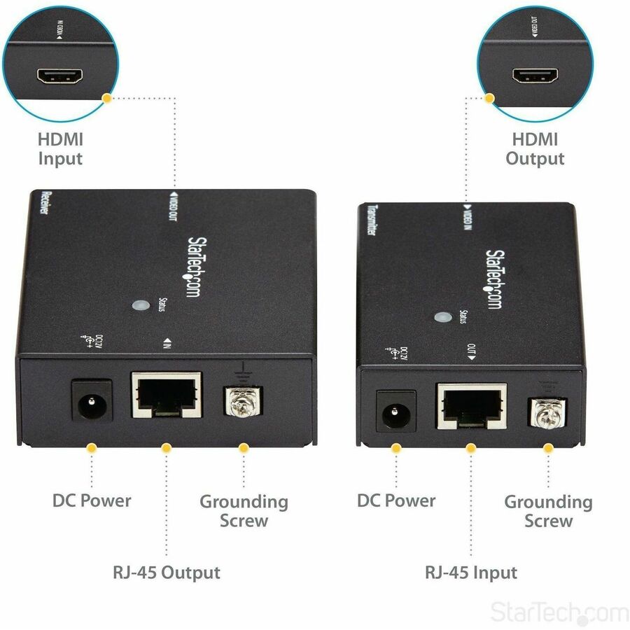 StarTech.com HDMI over CAT5e HDBaseT Extender - Power over Cable - Ultra HD 4K
