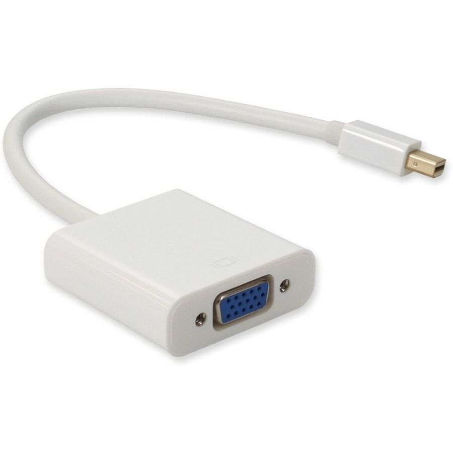 Mini-DisplayPort 1.1 Male to VGA Female White Adapter Which Supports Intel Thunderbolt For Resolution Up to 1920x1200 (WUXGA)