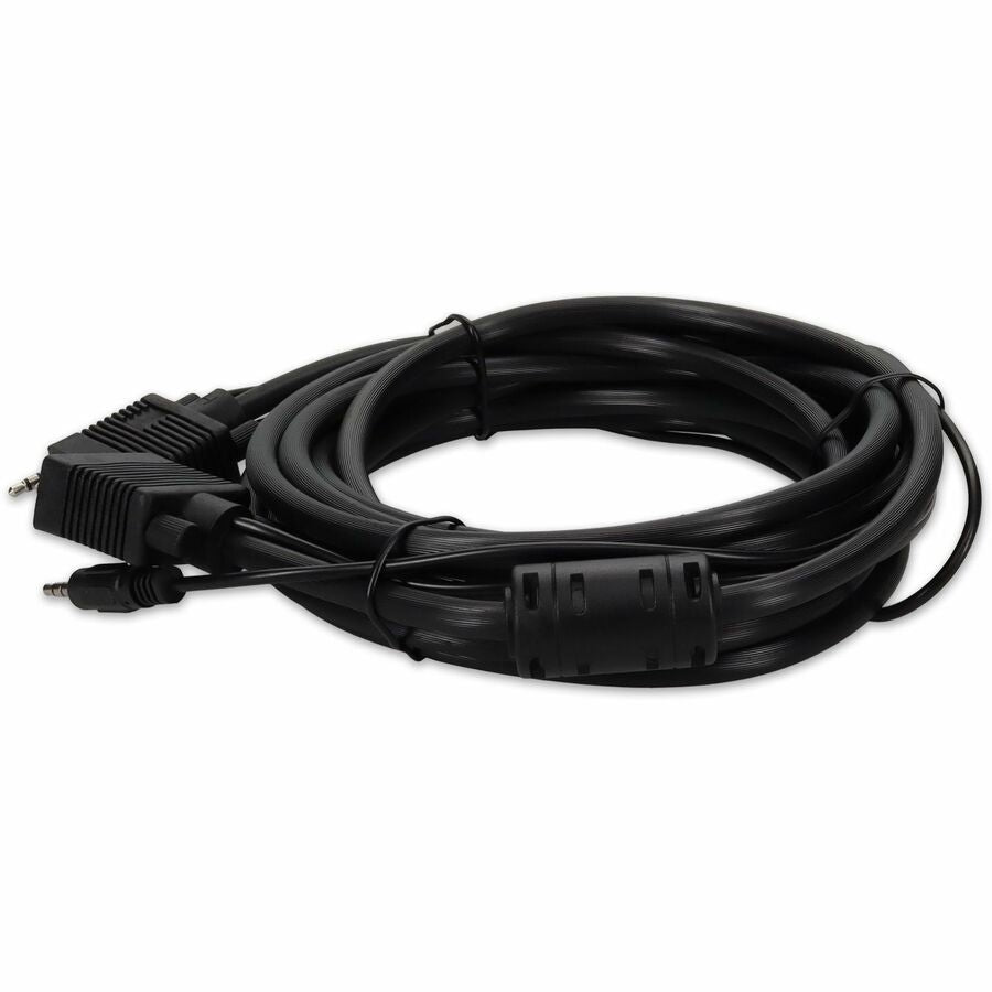 5PK 15ft VGA Male to VGA Male Black Cables Which Includes 3.5mm Audio Port For Resolution Up to 1920x1200 (WUXGA)