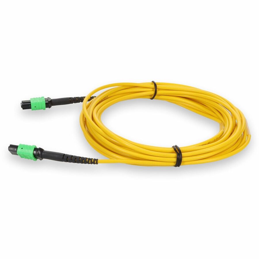 AddOn 3m MPO (Female) to MPO (Female) 12-Strand Yellow OS2 Crossover Fiber OFNR (Riser-Rated) Patch Cable