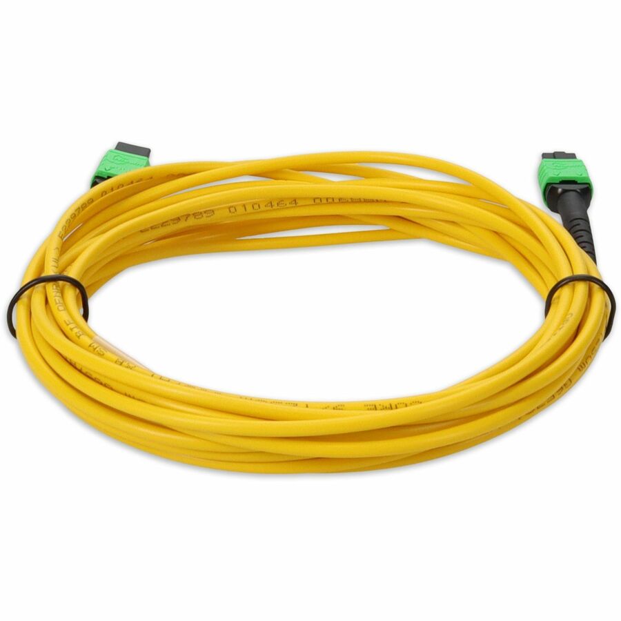 AddOn 3m MPO (Female) to MPO (Female) 12-Strand Yellow OS2 Straight Fiber OFNR (Riser-Rated) Patch Cable