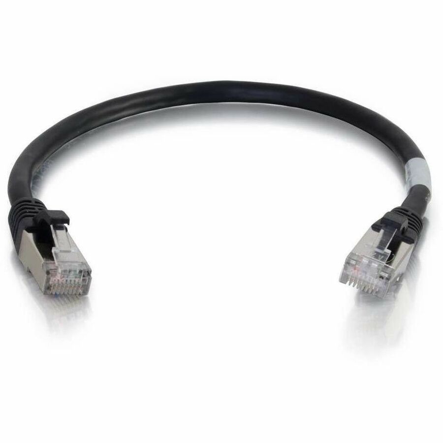 C2G-1ft Cat6 Snagless Shielded (STP) Network Patch Cable - Black