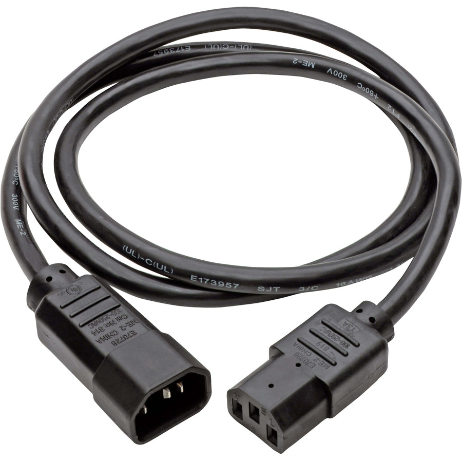 Eaton Tripp Lite Series PDU Power Cord, C13 to C14 - 13A, 250V, 16 AWG, 3 ft. (0.91 m), Black