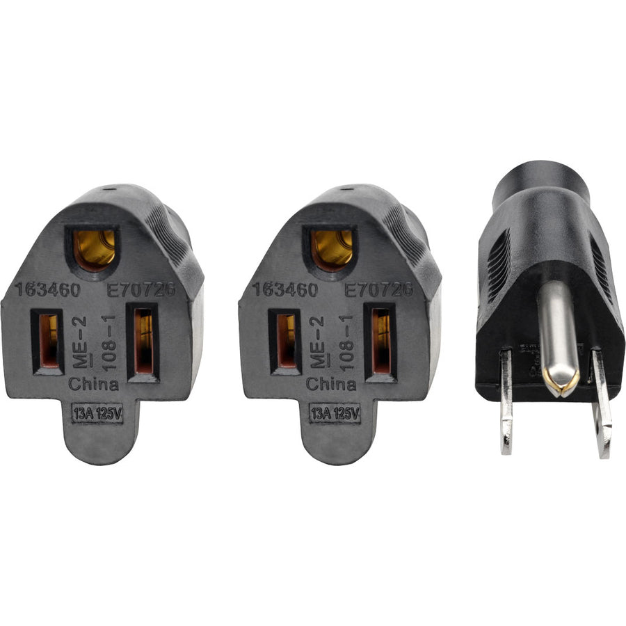 Eaton Tripp Lite Series Extension Cord Y Splitter, NEMA 5-15P to 2x NEMA 5-15R - 13A, 120V, 16 AWG, 18-in. (45.72 cm), Black