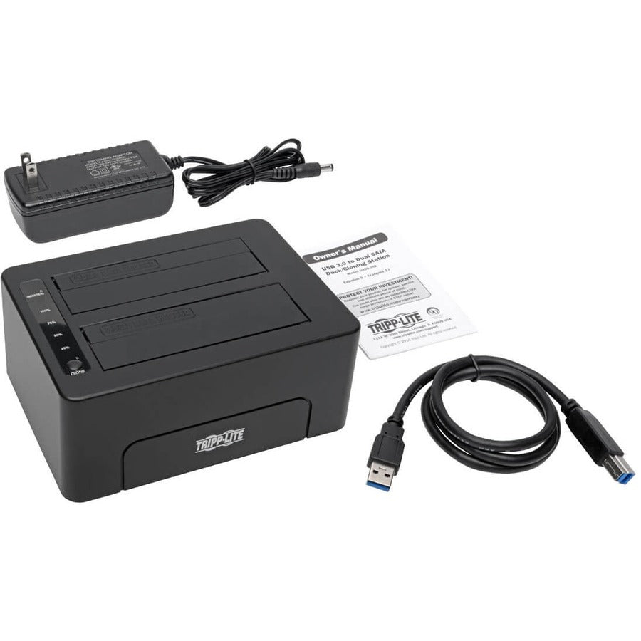 Eaton Tripp Lite Series USB 3.0 SuperSpeed to Dual SATA External Hard Drive Docking Station with Cloning for 2.5 in./3.5 in. HDD