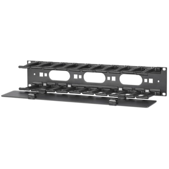 APC NetShelter Cable Management, Horizontal Cable Manager, 2U, Single Side with Cover, Black, 483 x 88 x 110 mm