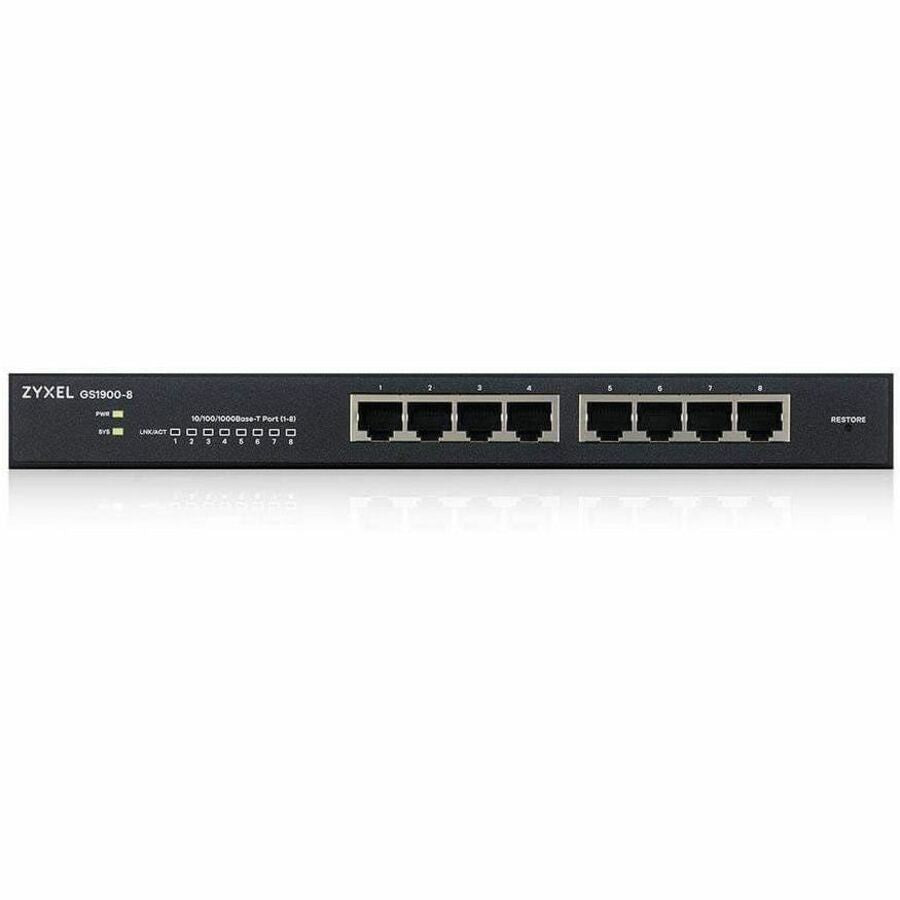ZyXEL GS1900-8 Fanless 8 Port GbE L2 Web Managed Desktop Switch